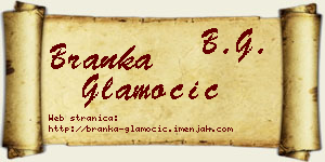 Branka Glamočić vizit kartica